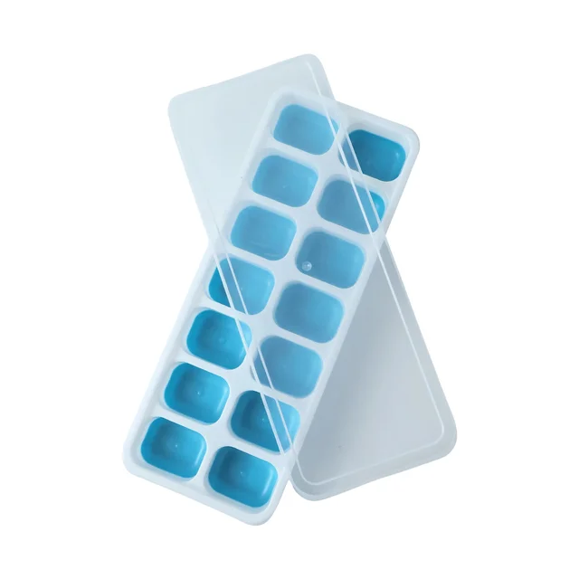 14-Grid Plastic Ice Cube Tray – Easy-Release & Multipurpose Use