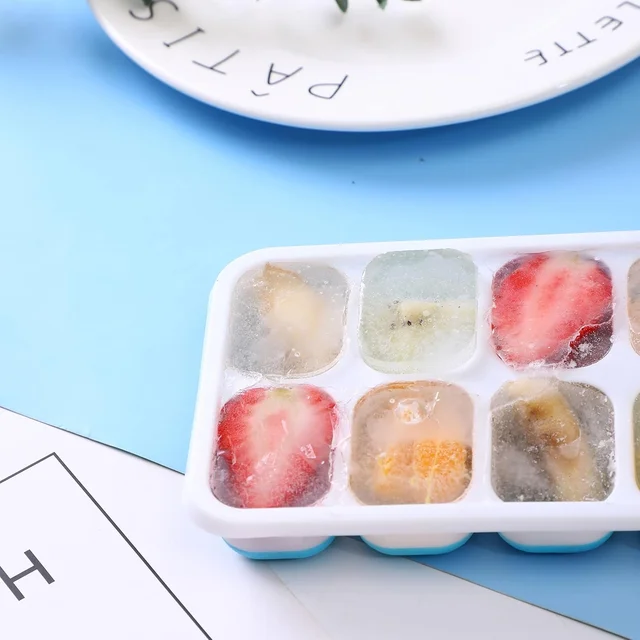 14-Grid Plastic Ice Cube Tray – Easy-Release & Multipurpose Use