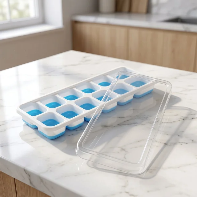 14-Grid Plastic Ice Cube Tray – Easy-Release & Multipurpose Use