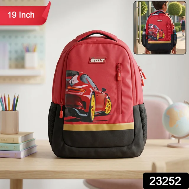 19-inch Kid’s School Bag – Spacious & Stylish with Car Design