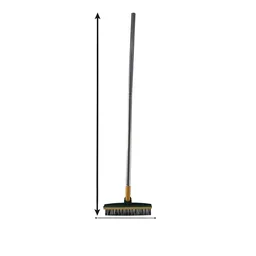 2 In 1 Long Handle Floor Scrubbing Brush with Wiper for Bathroom (1 Pc)