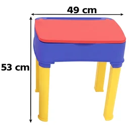 2 in 1 Plastic Kids Study Table and Chair Set with Learning Board (2 Pc Set)