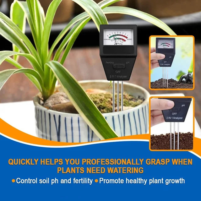 2 in 1 Soil Meter – Accurate pH & Fertility Testing for Gardens