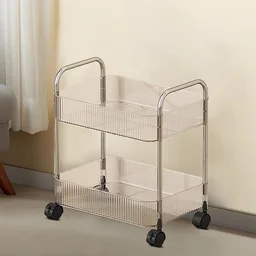 2 Layer Storage Trolley with Wheels – Compact & Movable Organizer