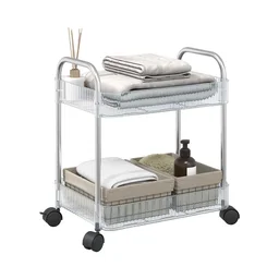2 Layer Storage Trolley with Wheels – Compact & Movable Organizer