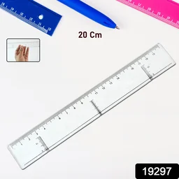 20 cm Transparent Plastic Ruler – Dual Scale for Precise Measurement