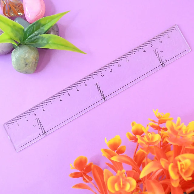 20 cm Transparent Plastic Ruler – Dual Scale for Precise Measurement