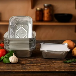 250 ml Disposable Aluminium Food Containers with Lids – Leak-Resistant Pack of 25