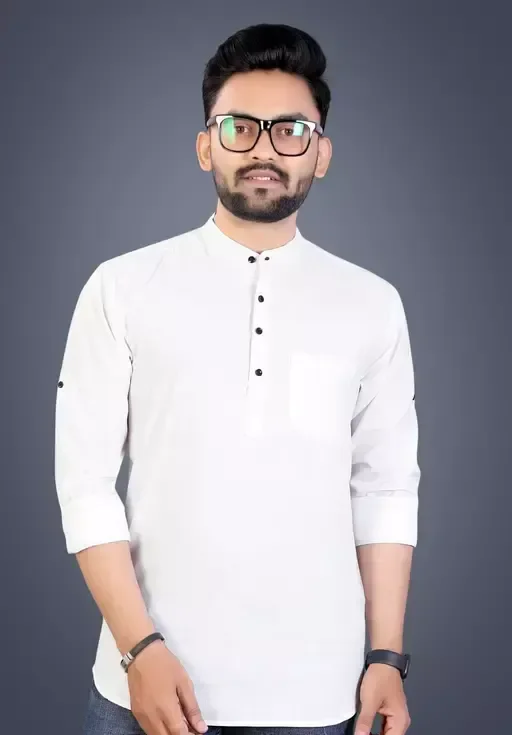 Men Traditional Wear Cotton Kurta MO - XL