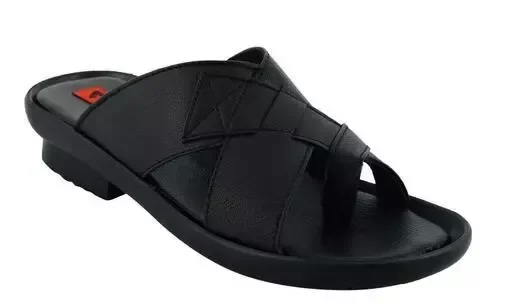 Lavista Men's Synthetic Leather Black Soft or Comfortable Slippers Chhapal Floats and Flip-Fop Mo - IND-7