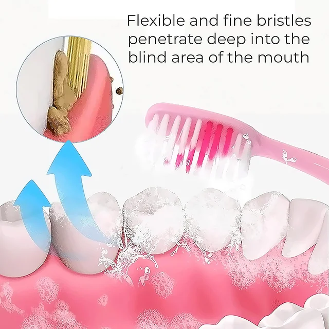 2-in-1 Toothbrush Tongue Scraper – Soft Bristles & 8 Pcs | BrushedUp