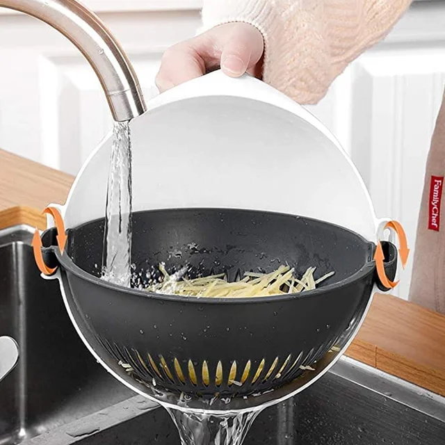 2-in-1 Vegetable Washing Bowl – Effortless Rinsing & Draining