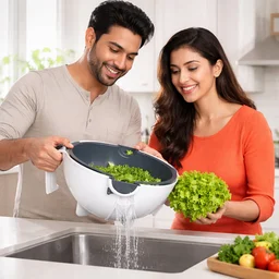 2-in-1 Vegetable Washing Bowl – Effortless Rinsing & Draining
