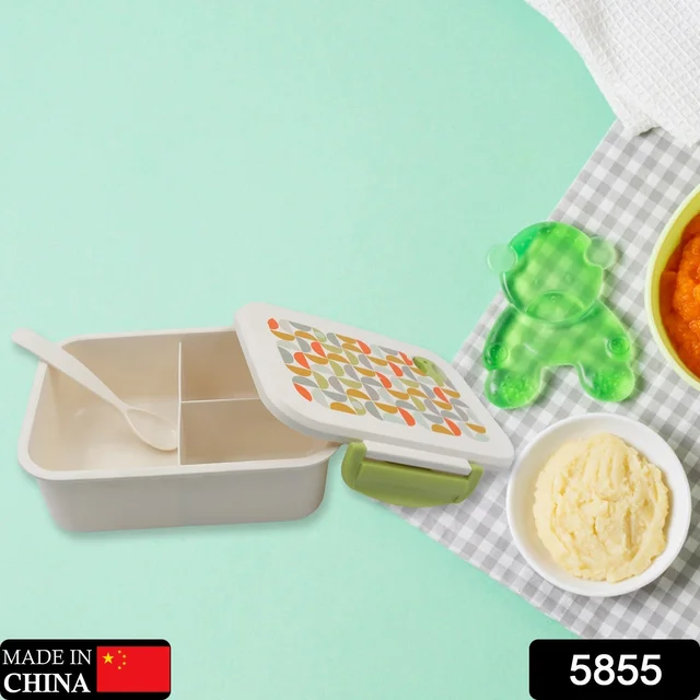 3 Compartment Lunch Box – Leakproof Tiffin with Spoon |