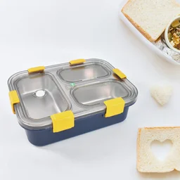 3 Compartment Stainless Steel Lunch Box – Leakproof Kids Tiffin