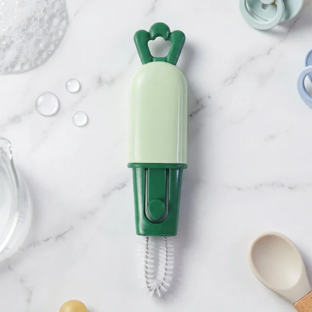 3 in 1 Carrot Bottle Cleaning Brush – Multipurpose Water Bottle Scrubber