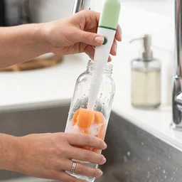 3 in 1 Carrot Bottle Cleaning Brush – Multipurpose Water Bottle Scrubber
