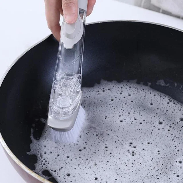 3 In 1 Liquid Soap Dispenser Dish Cleaning Brush for Kitchen Sink (1 Pc)