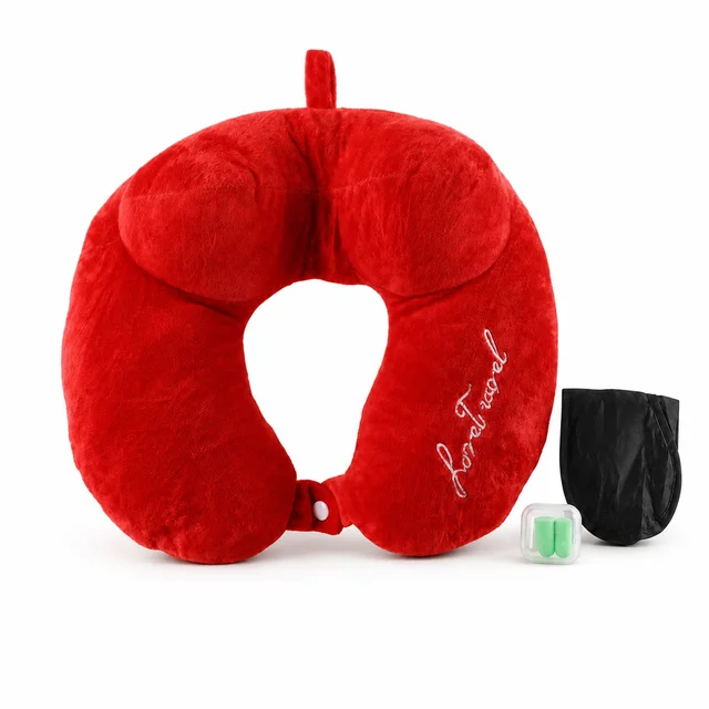 3 in 1 Travel Neck Pillow with Sleep Eye Mask and Ear Plugs (1 Set)