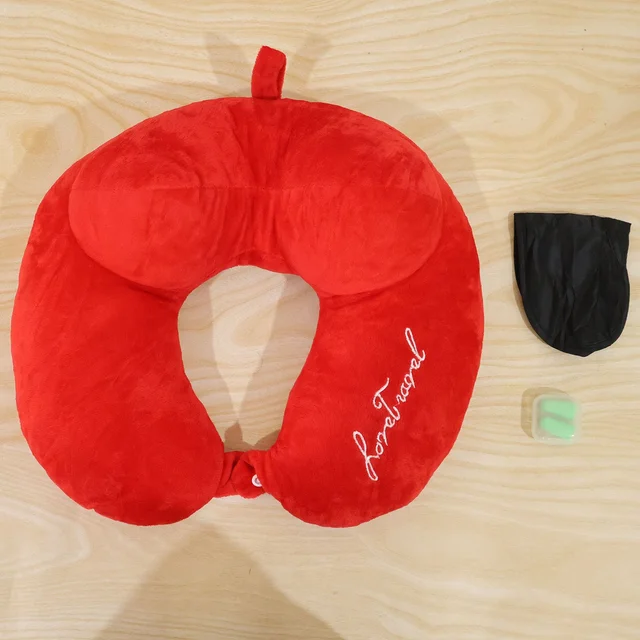 3 in 1 Travel Neck Pillow with Sleep Eye Mask and Ear Plugs (1 Set)