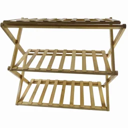 3 Layer Foldable Bamboo Shoe Rack Multi-Purpose Storage Shelf (1 Set)