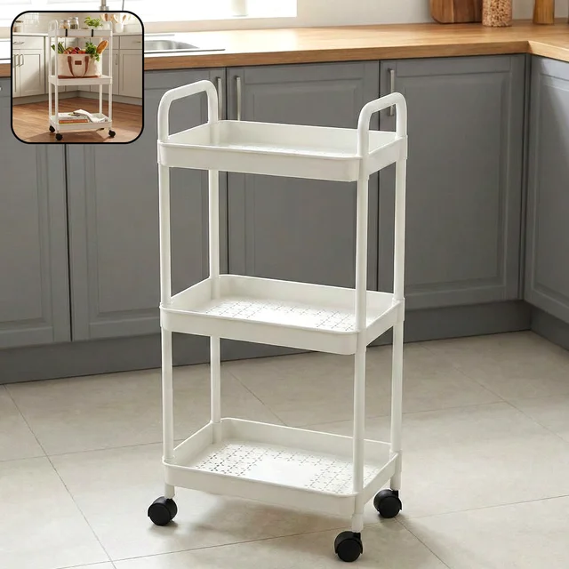 3 Layer Rolling Storage Trolley – Space-Saving Multipurpose Organizer