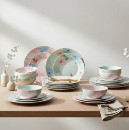 32-Piece Dinner Set – Premium Plastic, Microwave Safe | NG