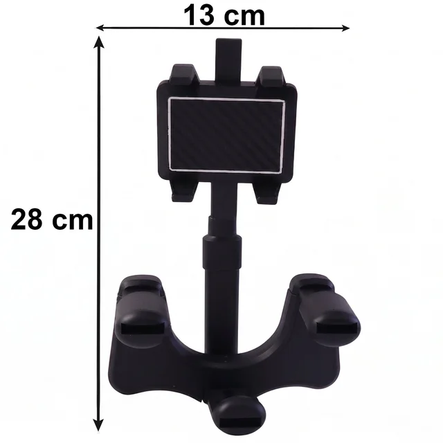 360 Degree Car Rear View Mirror Mobile Phone Holder – Adjustable & Secure Fit