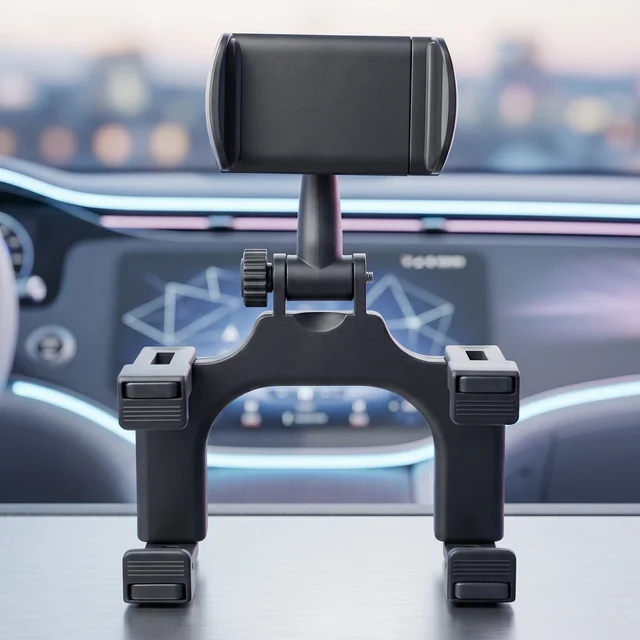 360 Degree Car Rear View Mirror Mobile Phone Holder Adjustable Mount (1 Pc)