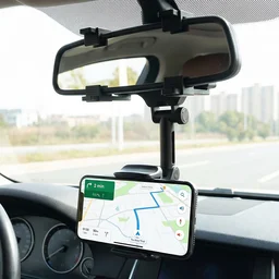 360 Degree Car Rear View Mirror Mobile Phone Holder Adjustable Mount (1 Pc)