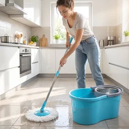 360° Rotating Turbo Spin Mop – Effortless Floor Cleaning with Long Handle