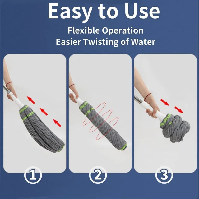 360° Spin Mop – Adjustable Handle & Microfiber Head for Effortless Cleaning