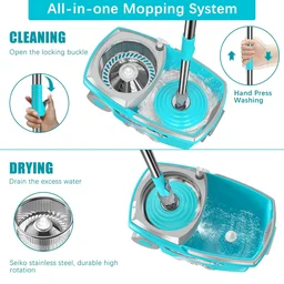 360° Spin Mop Set – Easy Floor Cleaning with Durable Wringer