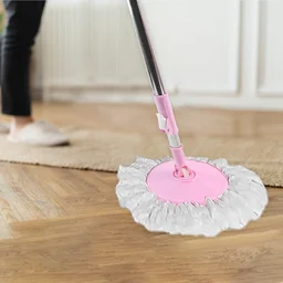 360° Spin Mop – Stainless Steel & Microfiber | Velvet Wipe