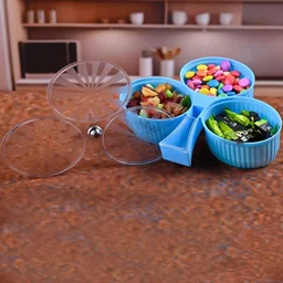 3-Compartment Revolving Dry Fruit Box – Stylish Snack Organizer