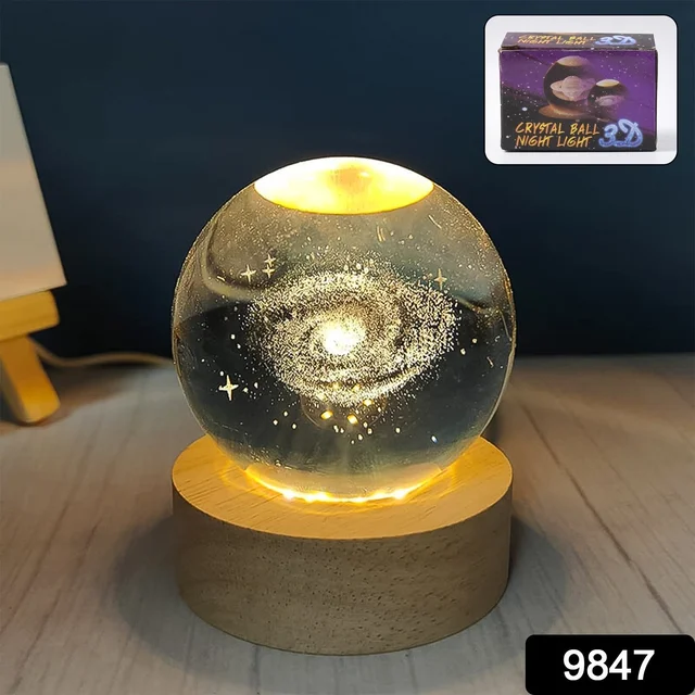 3D Crystal Ball Lamp – Magical Night Light & Elegant Decor