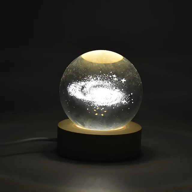 3D Crystal Ball Lamp – Magical Night Light & Elegant Decor