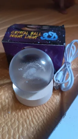 3D Crystal Ball Lamp – Magical Night Light & Elegant Decor