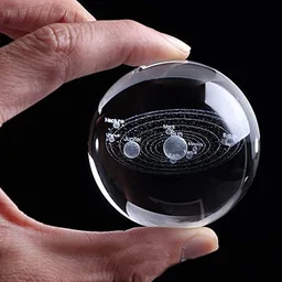 3D Crystal Ball Night Lamp – Elegant USB LED Light with Wooden Base