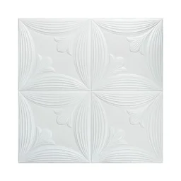 3D Foam Wallpaper Panels – White Floral Embossed Design