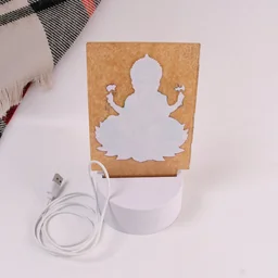 3D Lord Ganesh Frame – Soft White LED Night Light for Home Decor