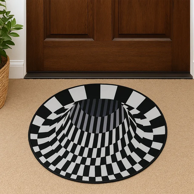 3D Optical Illusion Round Rug – Anti-Skid 60 cm Floor Mat