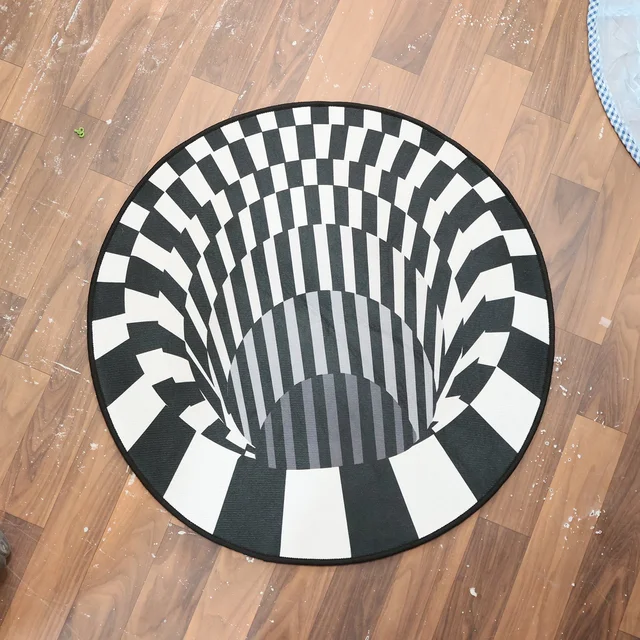 3D Optical Illusion Round Rug – Anti-Skid 60 cm Floor Mat