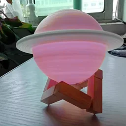 3D Saturn Lamp – Multicolor LED Night Light with Base | Styleva