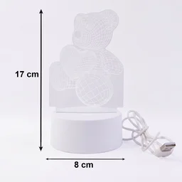 3D Teddy Bear Night Lamp – Captivating Heart Illusion for Kids and Home