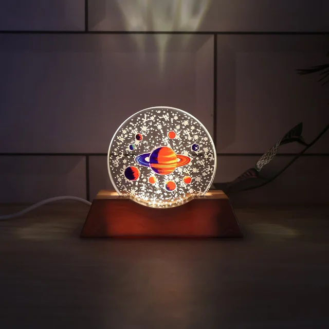 3D Visualization Lamp – LED Night Light with Planet Design