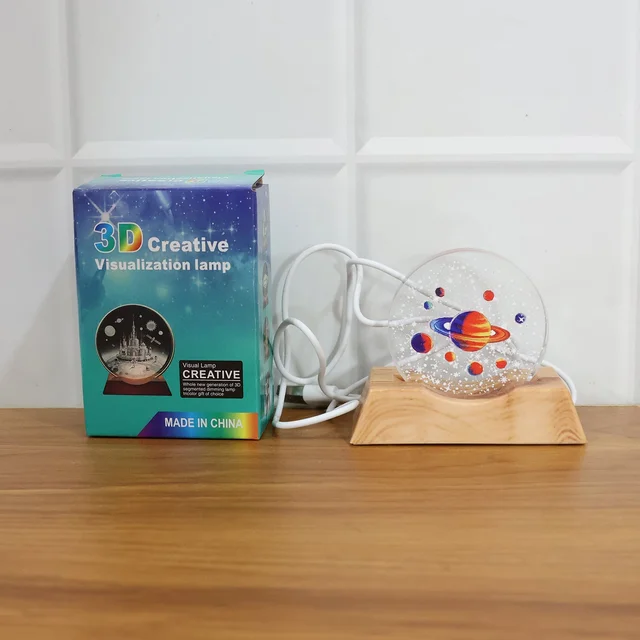 3D Visualization Lamp – LED Night Light with Planet Design