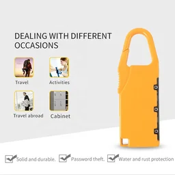3-Digit Combination Lock – Portable Keyless Security with Carabiner