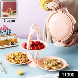 3-Layer Foldable Snack Serving Stand – Portable & Space-Saving
