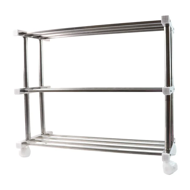 3-Layer Stainless Steel Shoe Rack – Durable & Space-Saving Organizer